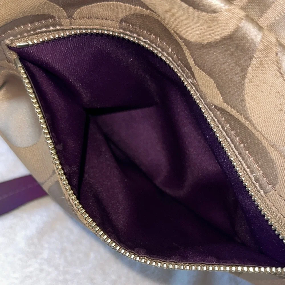 Women's Authentic Coach Signature Sateen Studded‎ Crossbody